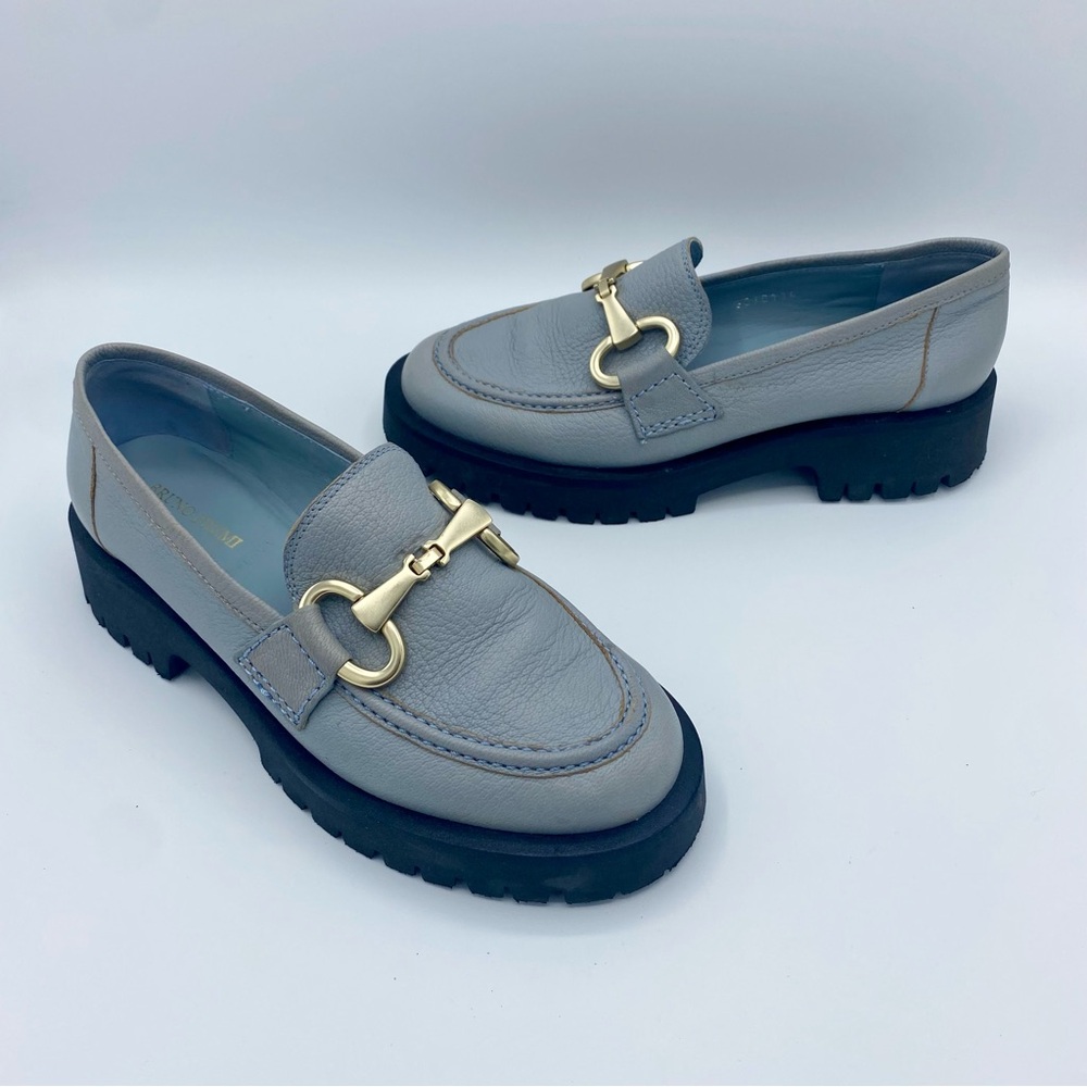 Anthropologie Bruno Premi Blue Hardware Platform Loafers Size 38 / US 7.5 - Picture 2 of 15